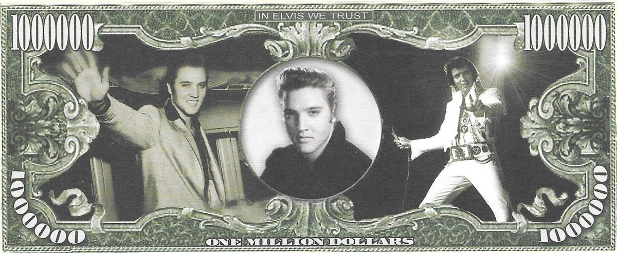 Miljons dolāri - Presley, suvenīra banknote 