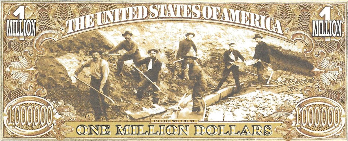 Miljons dolāri  - Zelta drudzis, suvenīra banknote