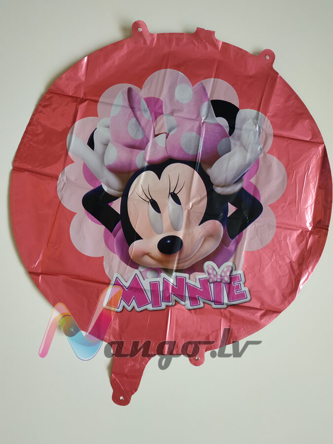 Folija balons - Mickey mouse - 43 cm - apaļš, rozā 