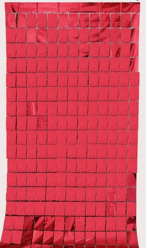 Folija kvadrātveida aizkars, sarkans,  100  x 200 cm