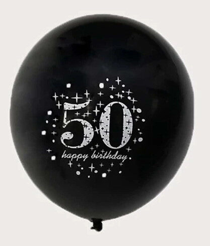 Balons cipars 50, melns, 30 cm