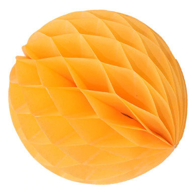 Papīra bumba - šūnu bumba - 8 cm - gaiši oranža
