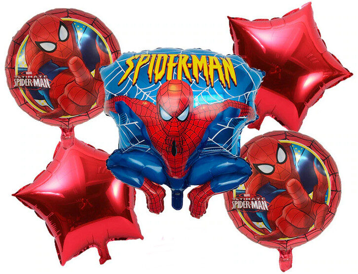 Folija balonu komplekts zirnekļcilvēks - spiderman sarkans - 5 gab