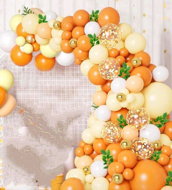 Balonu komplekts ( virtene ) oranžs, 122 gab