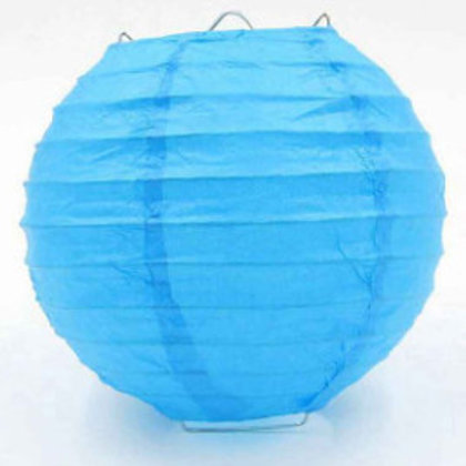 Laterna papīra gaiši zils 25 cm