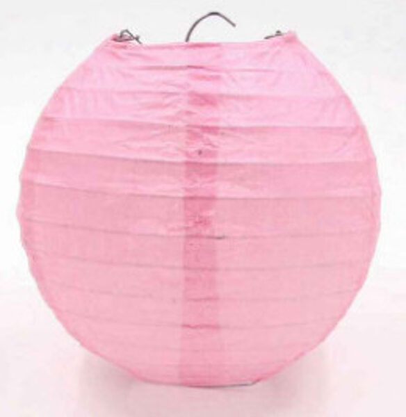 Laterna papīra gaiši rozā 30 cm