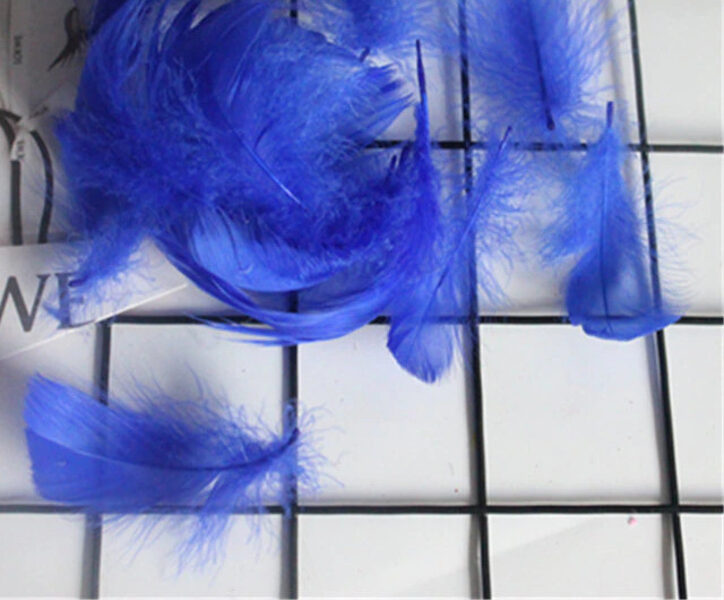Набор перьев для декора, 5-8 cm, синие, 50 шт