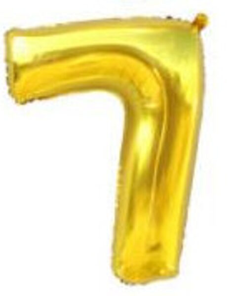 Воздушный шар цыфра 7, золотой, фольга, 30, 70, 100 см