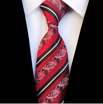 Žakarda kaklasaite ar svītrainu rakstu, sarkana - K19