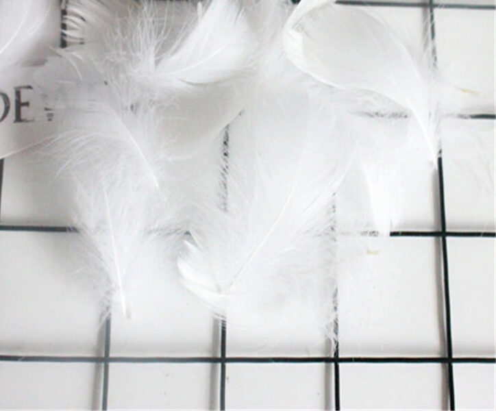 Набор перьев для декора, 5-8 cm, белые, 50 шт