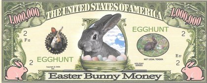 Mиллион долларов  - Easter Bunny Money, сувенирная банкнота