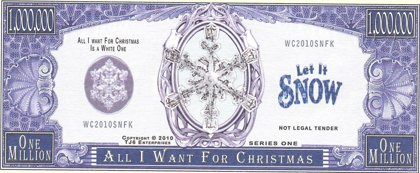 Miljons dolāri - All I Want For Christmas, suvenīra banknote
