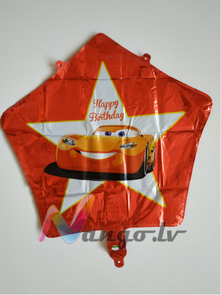 Folija balons - Vāģi -Zibens McQueen - 43 cm - zvaigzne