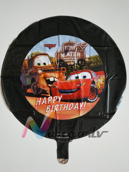 Folija balons - Vāģi -Zibens McQueen - 43 cm - apaļš