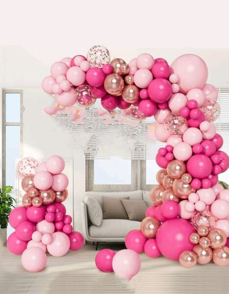 Balonu komplekts ( virtene ) rozā 99 gab