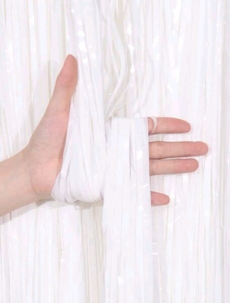 Folija aizkars - lietutiņš, balts  100  x 200 cm