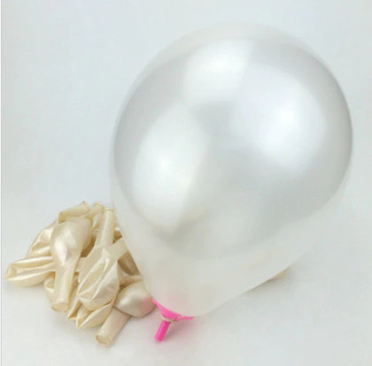 Balons - piena balts ar perlamutru - 25 cm