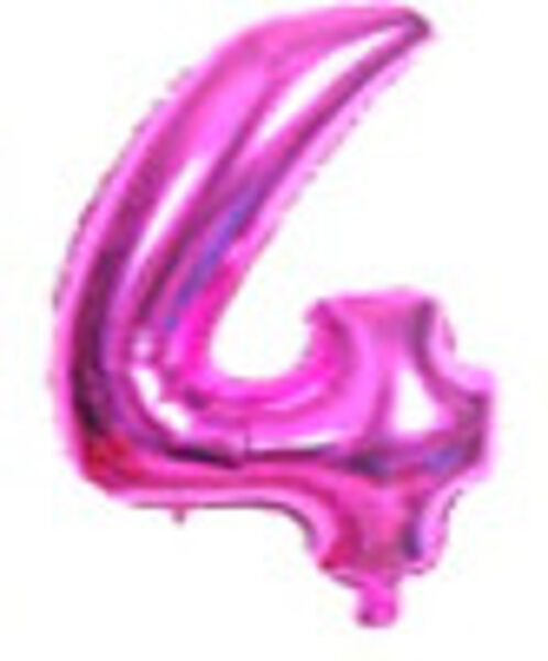 Folija balons cipars 4 - rozā, 70 cm