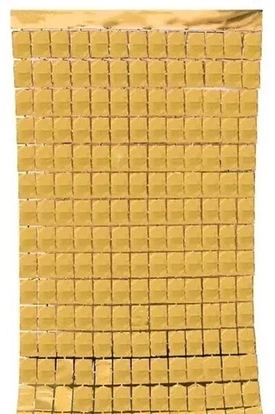 Folija kvadrātveida aizkars, zelta,  100  x 200 cm