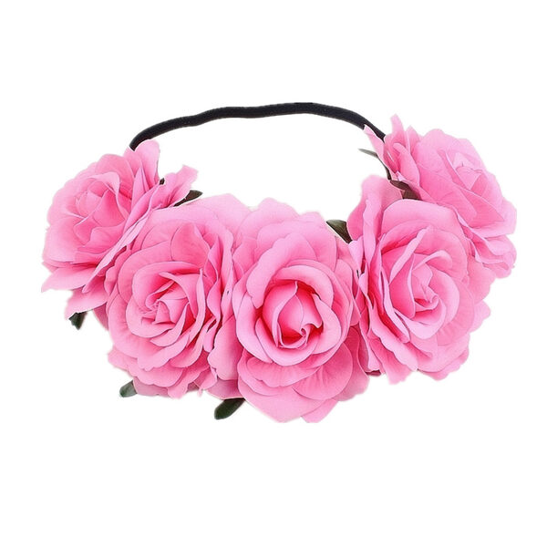 Artificial flower wreath - light roze