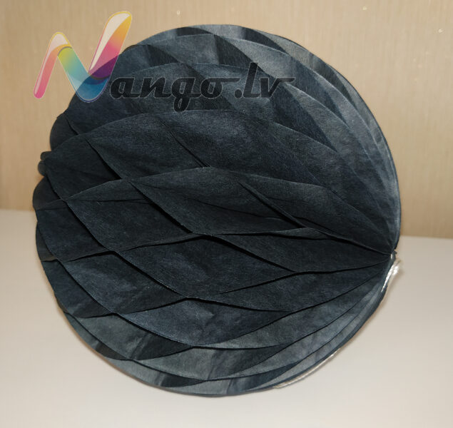 Papīra bumba - šūnu bumba - 15 cm - melna