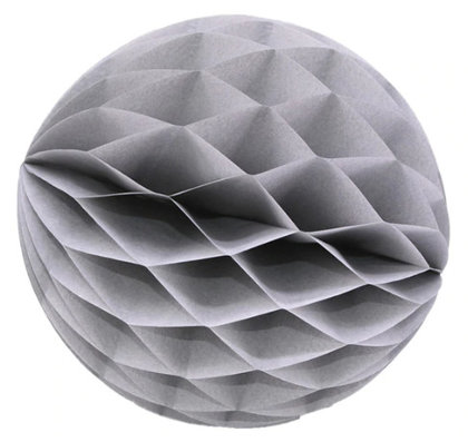 Honeycomb Ball Decoration 8 cm grey