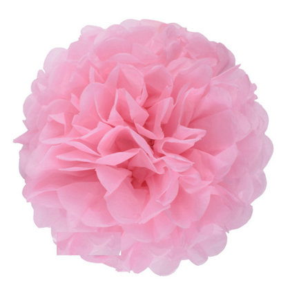 Pompons - zīdpapīra zieds - 10 , 15 , 20 , 30 cm - gaiši rozā