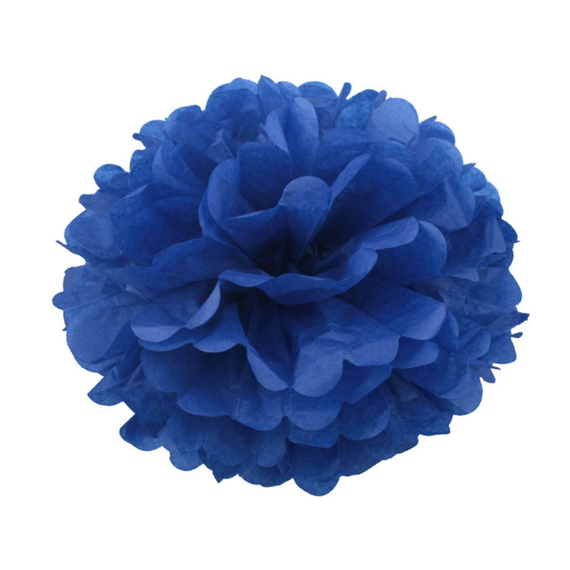 Pompons - zīdpapīra zieds - 10 cm , 20 cm - tumši zils