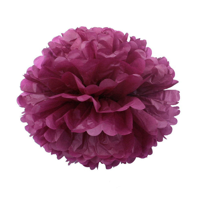 Pompons - zīdpapīra zieds - 10 cm - burgundi