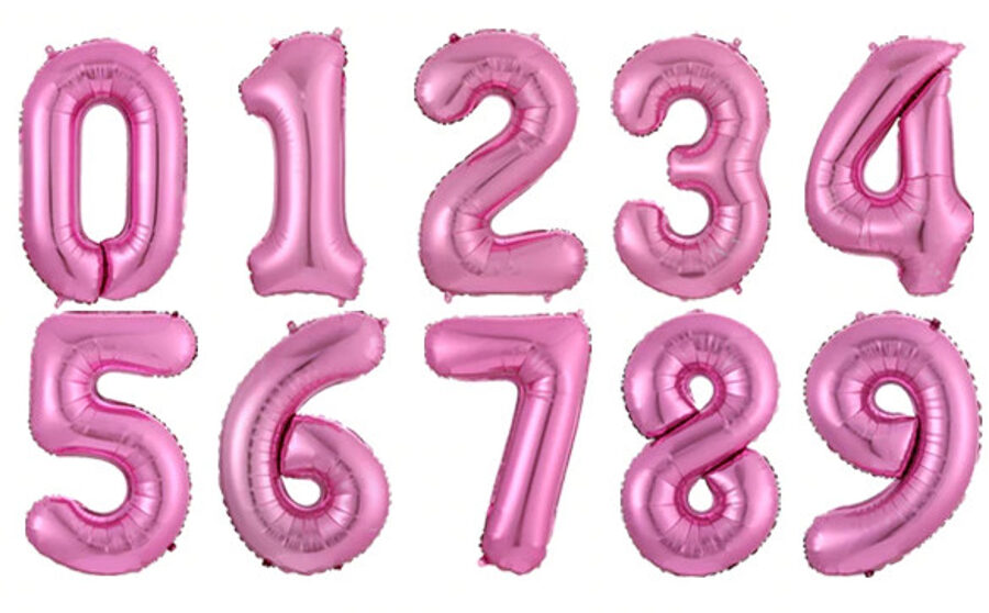 Balloon Number, pink, 70 cm