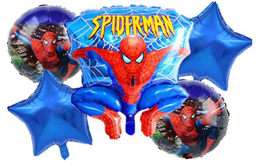 Folija balonu komplekts zirnekļcilvēks - spiderman zils - 5 gab