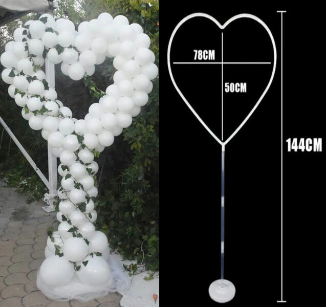 Statīvs baloniem sirds formas, 144 cm