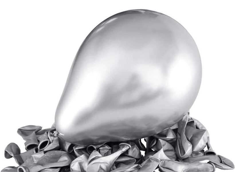 Lateksa balons ar perlamutru (metālisku) spīdumu, sudraba, 13 cm