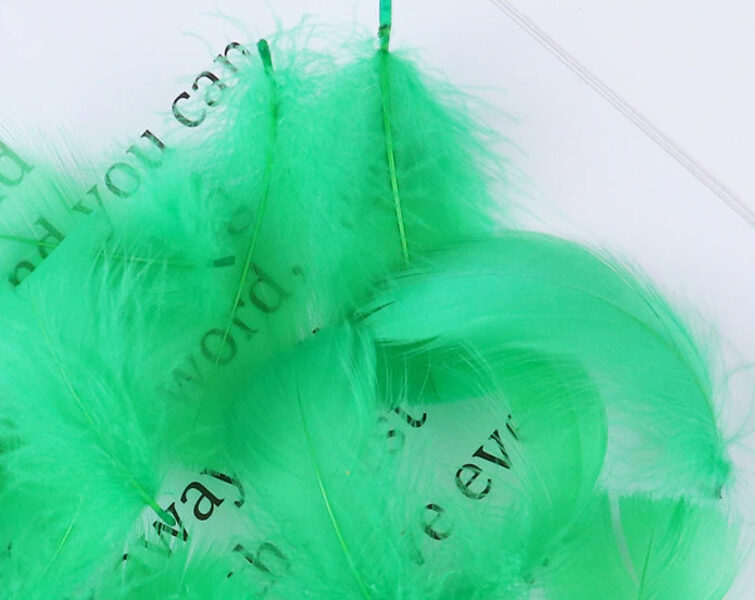 Набор перьев для декора, 5-8 cm, зеленые, 50 шт