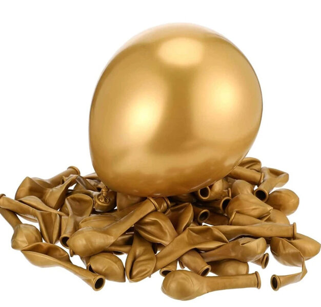Lateksa balons ar perlamutru (metālisku) spīdumu, zelta, 13 cm