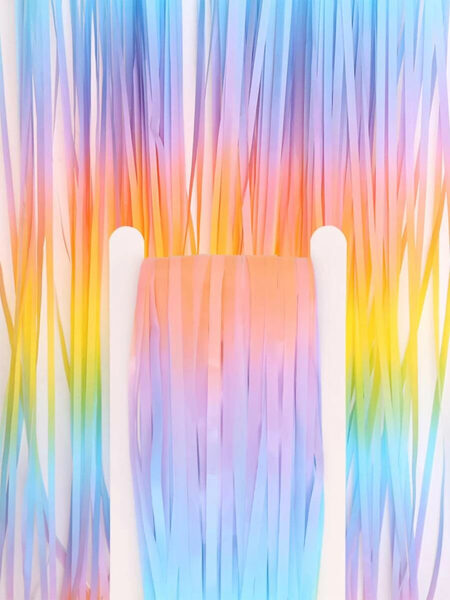 Шторка-занавес, фотозона из дождика, радуга, 100 x 200 см