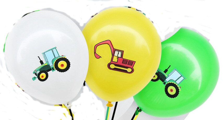 Baloni ar traktoriem -  komplekts 3 gab - 30 cm